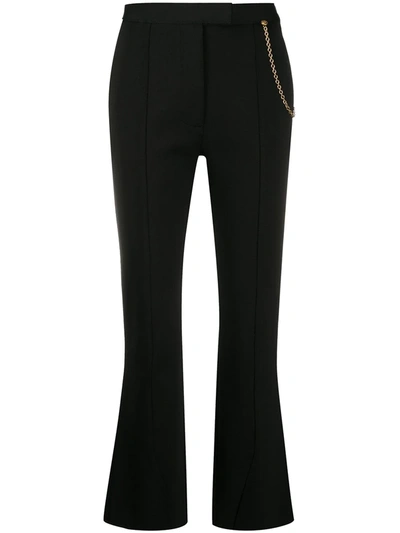 Shop Givenchy Chain Flared Trousers In Black