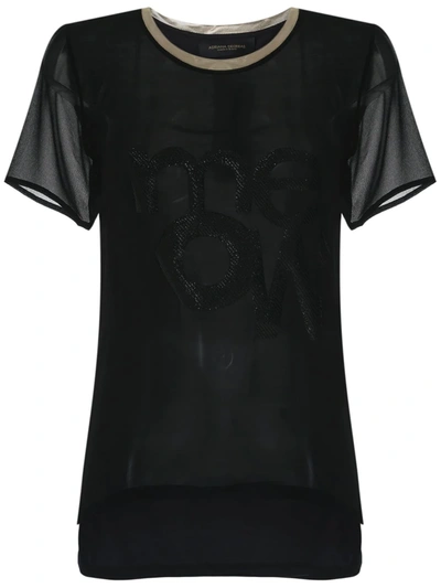 Shop Adriana Degreas Round Neck Silk T-shirt In Black