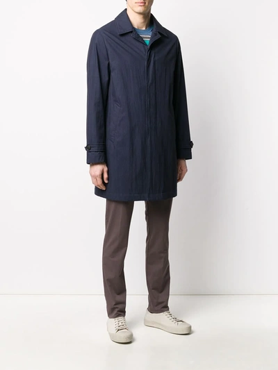 Shop Etro Single-breasted Coat In Blue