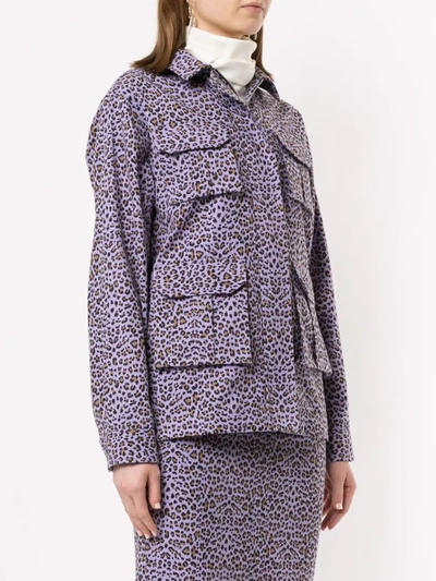 Shop Bambah Leopard Jacket In Purple