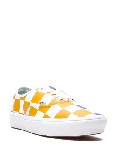Shop Vans Comfycush Authentic "half Big Checkerboard" Sneakers In Yellow