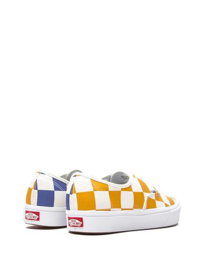 Shop Vans Comfycush Authentic "half Big Checkerboard" Sneakers In Yellow