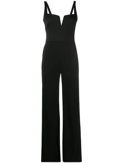 Shop Galvan Eclipse Flared Jumpsuit In Black