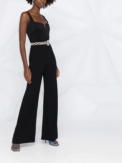 Shop Galvan Eclipse Flared Jumpsuit In Black