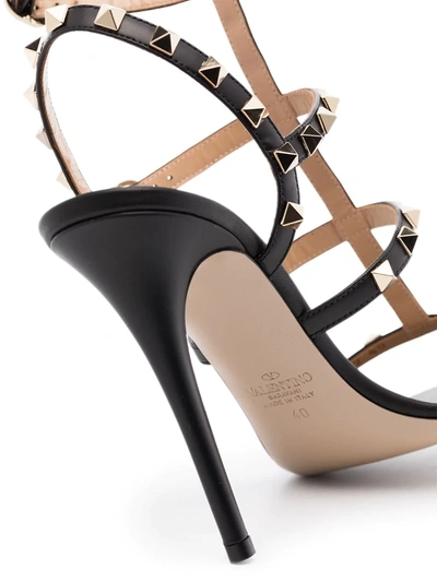 Shop Valentino Rockstud 100mm Ankle-strap Sandals In Black