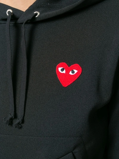 Comme Des Garçons Play Comme Des Garcons Play Black Mens Fit Heart Patch Hoodie In Black