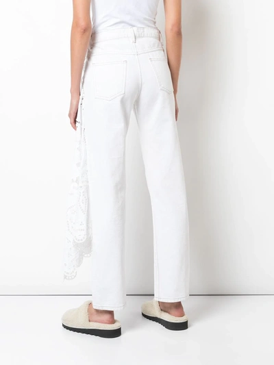 Shop Monse High-waist Lace Detail Trousers In White