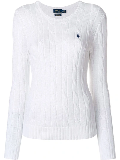 Shop Polo Ralph Lauren Cable Knit Sweater In White