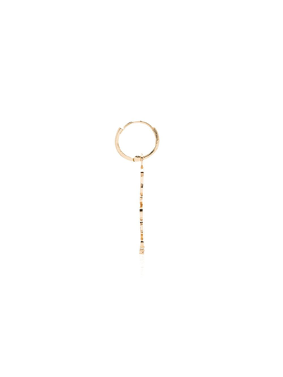 14KT YELLOW GOLD QUEEN HUGGIE EARRING