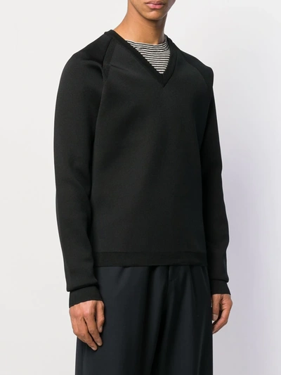Shop Maison Margiela V-neck Sweatshirt In Black