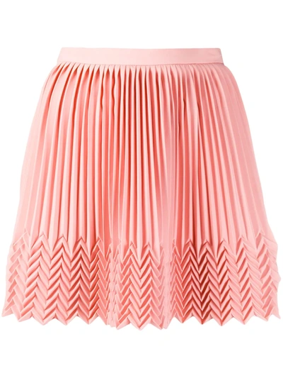 Shop Marco De Vincenzo Pleated Mini Skirt In Pink