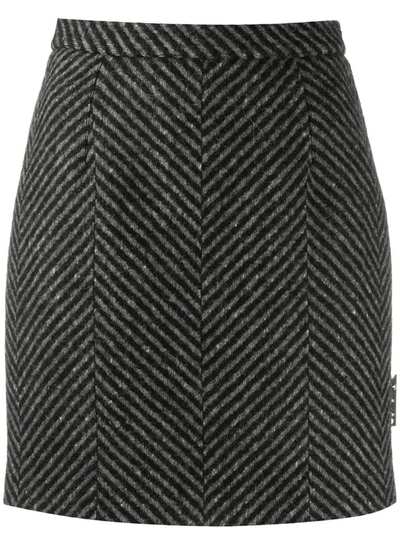 Shop Off-white Diagonal-stripe Mini Skirt In Black