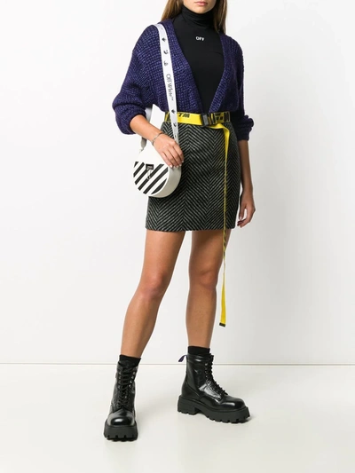 Shop Off-white Diagonal-stripe Mini Skirt In Black