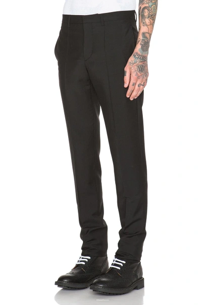 Shop Givenchy Wool Mohair Slim Trousers In Black