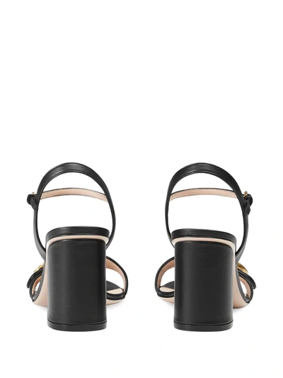 Shop Gucci Marmont 75mm Leather Sandals In Black