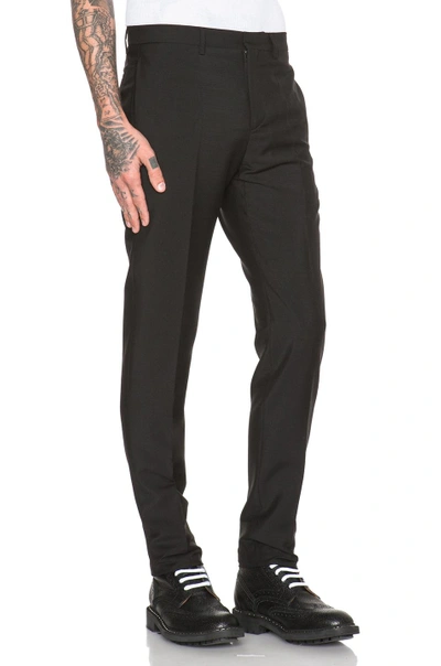 Shop Givenchy Wool Mohair Slim Trousers In Black