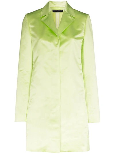 Shop Kwaidan Editions Satin Car Coat In Green