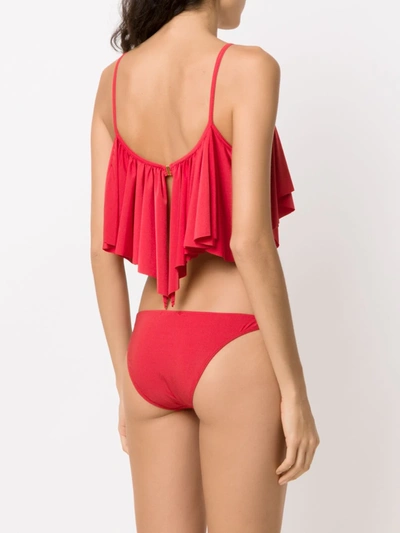 Brigitte Ruffled Swimsuit In Red