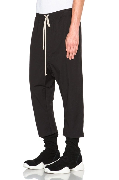 Shop Rick Owens Drawstring Cropped Pants In Black