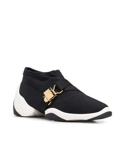 Shop Giuseppe Zanotti Buckle Jump Sneakers In Black