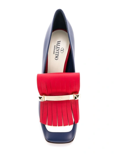 Shop Valentino Uptown Loafers In Blue