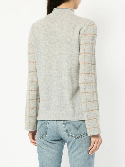 Shop Onefifteen Embroidered Knit Sweater In Grey