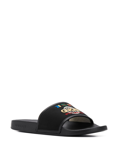 Shop Gucci Slider Sandals In Black