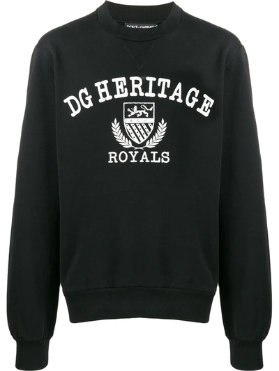 Shop Dolce & Gabbana Dg Heritage Royals Sweatshirt In Black