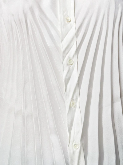 Shop Maison Margiela Pleated Fitted Shirt In White