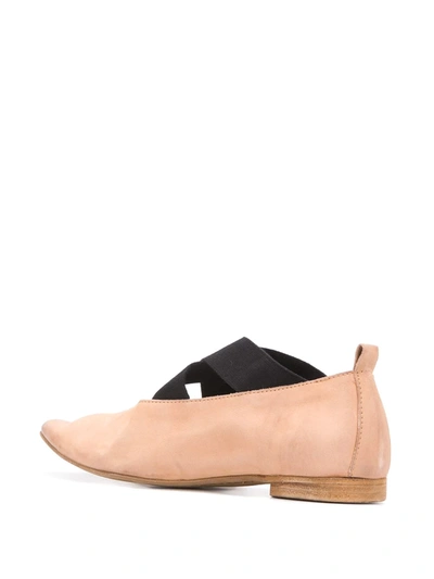 Shop Uma Wang Crisscross Strap Pointed Toe Ballerinas In Brown