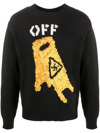 Shop Off-white Pascal Wet Floor Crew Neck Jumper In Black