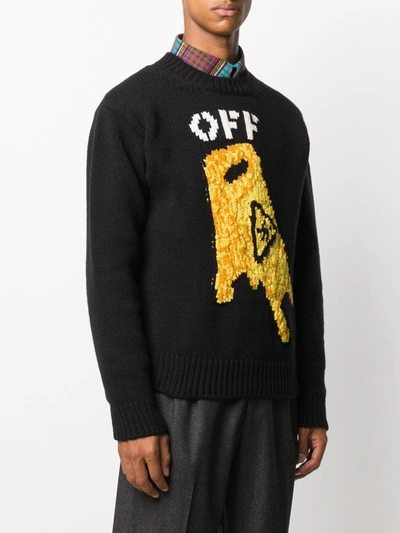 Shop Off-white Pascal Wet Floor Crew Neck Jumper In Black