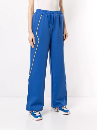 Shop Ader Error Wide-leg Track Pants In Blue