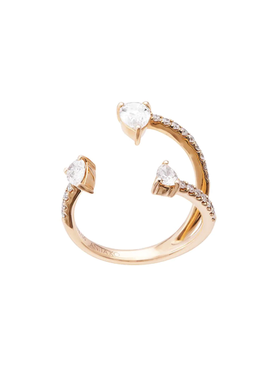 Shop Anita Ko 18kt Rose Gold Saturn Diamond Ring In Rosegold