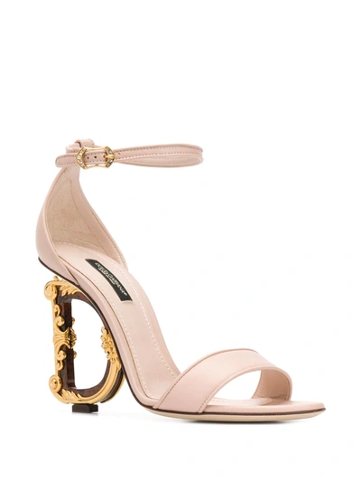 Shop Dolce & Gabbana Baroque Dg 105mm Leather Sandals In Pink