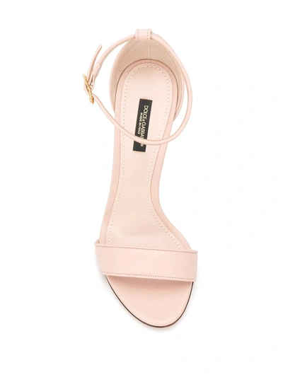Dolce & Gabbana Logo Open-toed High-heeled Sandals In Pink