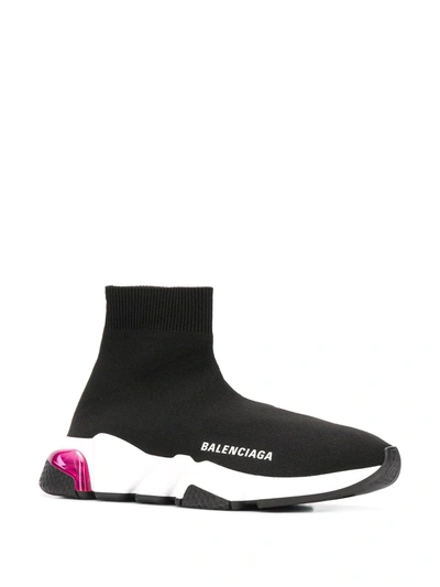 Shop Balenciaga Speed Clear Sole Sneakers In Black