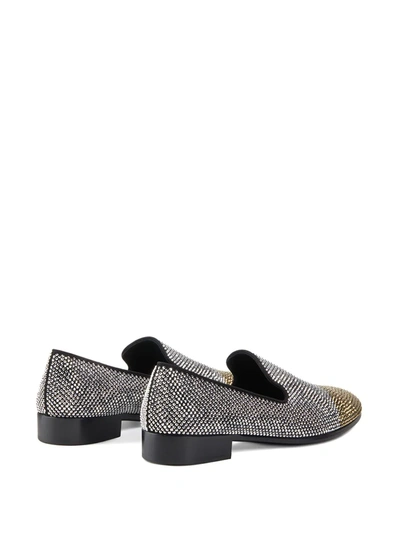 Shop Giuseppe Zanotti Lewis Cup Crystal Embellished Loafers In White