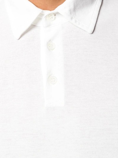 Shop Zanone Long-sleeve Polo Shirt In White