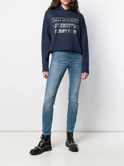 PHILIPP PLEIN HIGH-WAISTED SKINNY JEANS - 蓝色