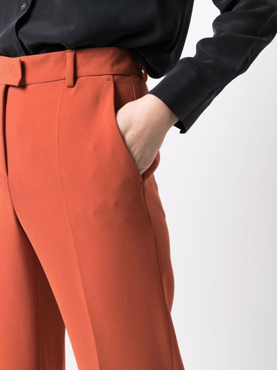 Shop Alberto Biani Cropped Tailored Trousers In Orange