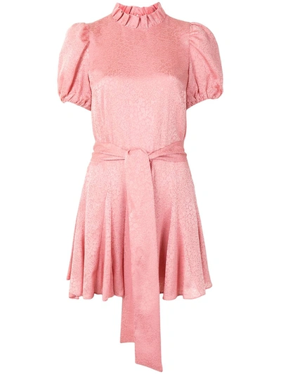 Shop Alice And Olivia Mina Pleated Sleeve Dress In Pink