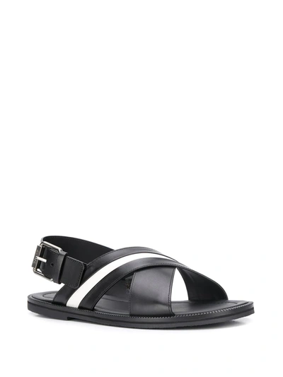 Shop Bally Slingback Flat Sandals In Black