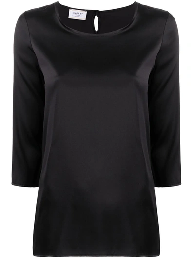 Shop Snobby Sheep 3/4 Sleeves Blouse In Black