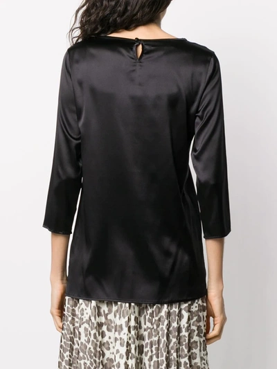 Shop Snobby Sheep 3/4 Sleeves Blouse In Black