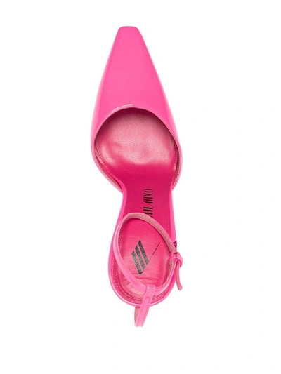 Attico Pointed Leather Heeled Pumps In Pink