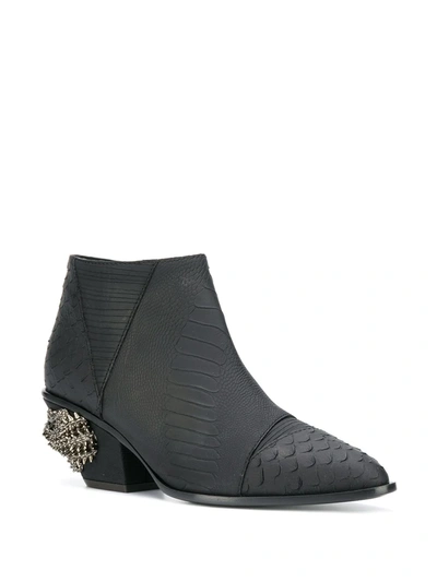 Shop Giuseppe Zanotti Kevan Alligator Ankle Boots In Black