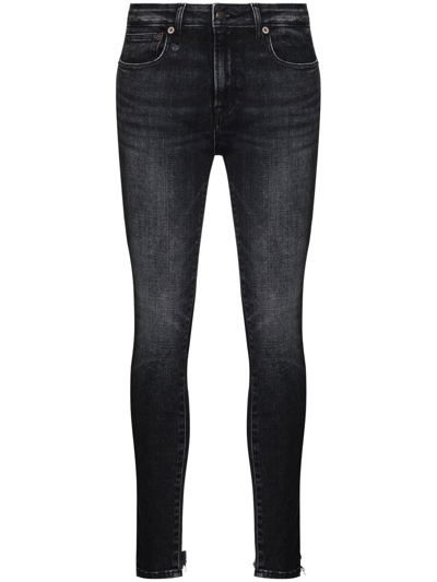 Shop R13 Alison Mid-rise Skinny Jeans In Black