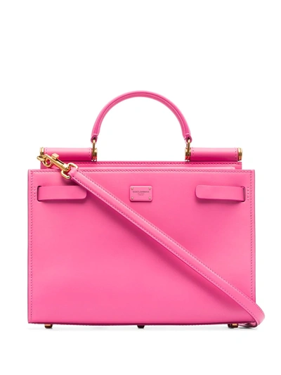 Shop Dolce & Gabbana Medium Sicily 62 Tote Bag In Pink