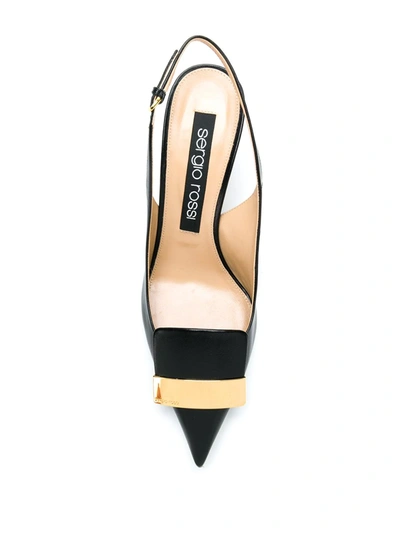 Sergio Rossi Sling-back Pointed Pumps In Black